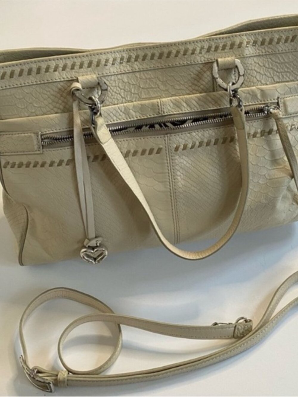 Brighton Handbag Purse Pyton Lace Collection Snake Skin Leather Shoulder Bag - Picture 12 of 15